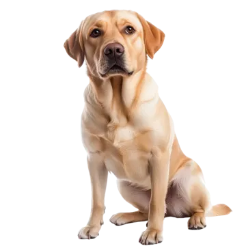 a dog sitting on the ground looking at the camera