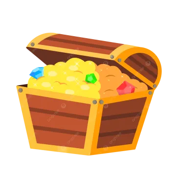 a wooden chest filled with gold coins