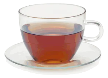 a cup of tea on a plate