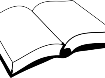 an open book on a white background