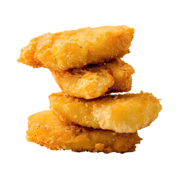 fried chicken nus on a white background