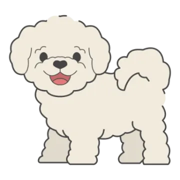 a white dog with a tongue sticking out