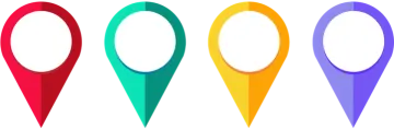 a set of four markers with different colors