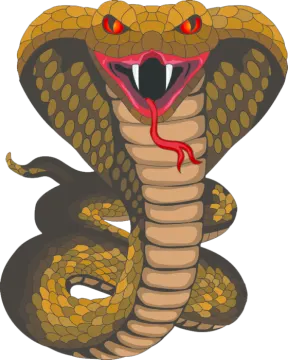 a snake with its mouth open and tongue out