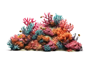 a coral reef with many different colored corals
