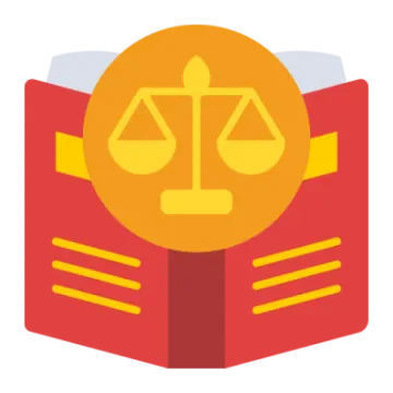 a red book with a gold coin on top