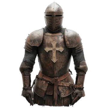 a close up of a knight's armor