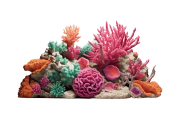 an assortment of corals on a white background