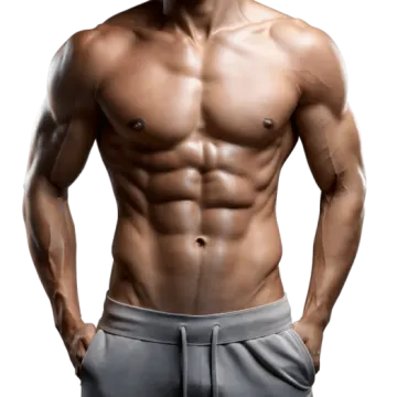 a man with no shirt is posing for the camera