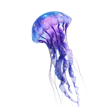 a blue and purple jellyfish in the water