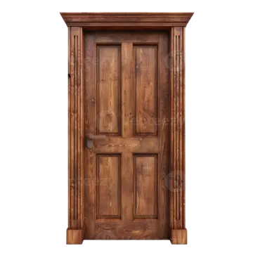 a wooden door on a white background