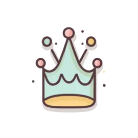 a crown icon with a white background