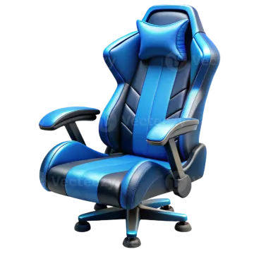 a blue office chair on a white background