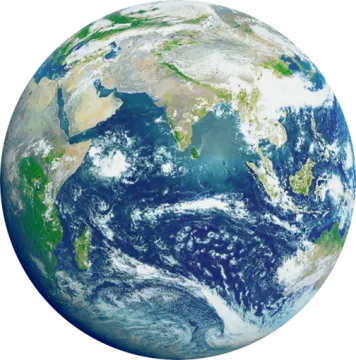 the earth with a white background