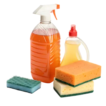a bottle of orange liquid