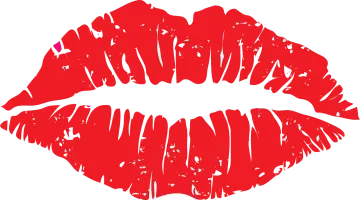 a red lipstick with black spots on it