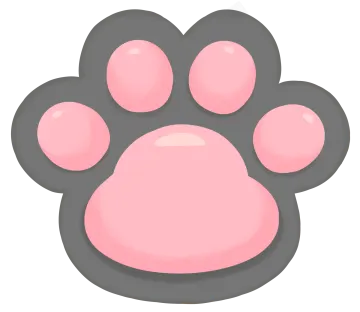 a pink paw on a white background