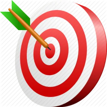 a red target with an arrow in the center