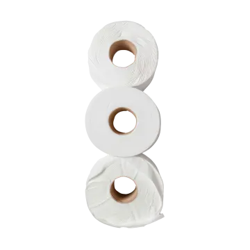 two rolls of toilet paper on a white background
