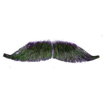 a green mousto mustache on white background