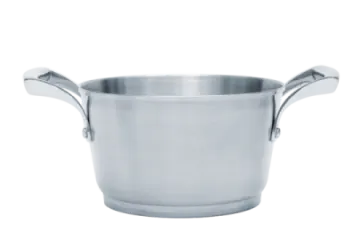 a stainless sauce pot with handles