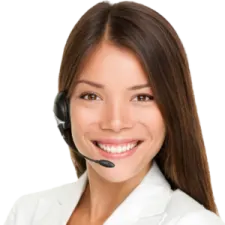 a woman wearing a headset and smiling