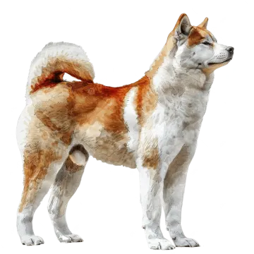 a painting of a dog on a white background