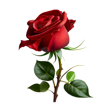 a single red rose on a white background