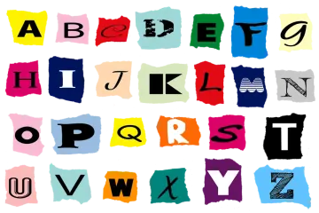 a colorful alphabet with the letters in different colors