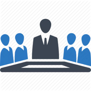 a group of people sitting at a table icon