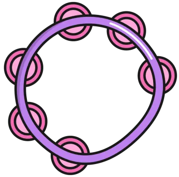 a purple circle with pink bows around it