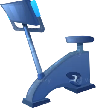 a blue exercise bike