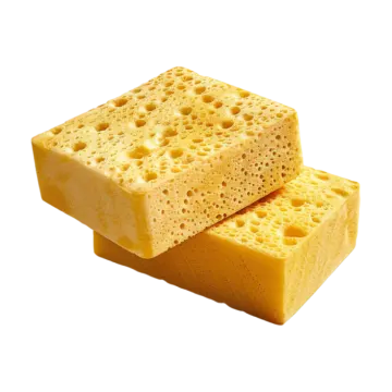 two pieces of cheese on a white background
