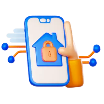 a hand holding a phone with a lock on it