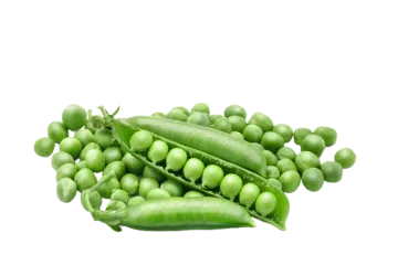 green peas on a white background