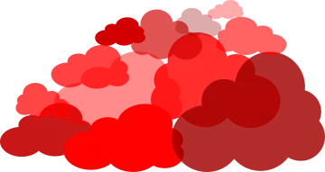 a bunch of red and pink hearts