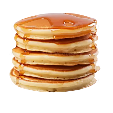 a stack of pancakes with syrup on top