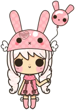 a cute little girl with pink bunny ears and a pink dress