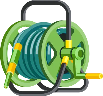 an illustration of a hose reel