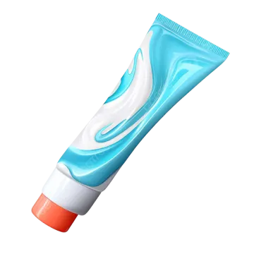 a tube of toothpas on a white background