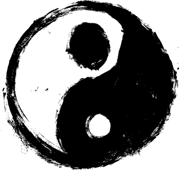 a black and white yin symbol