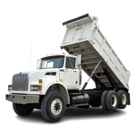 a dump truck on a white background