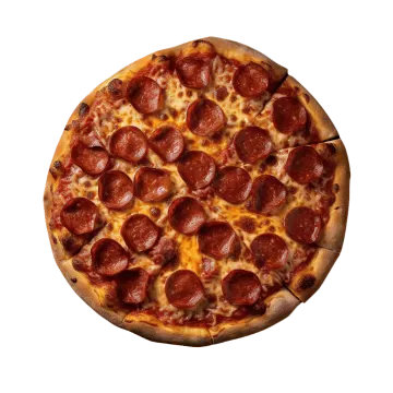 a pizza with pepperoni and cheese on it