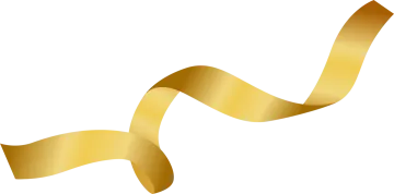 a gold ribbon on a white background