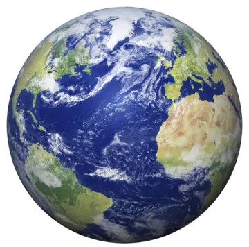 the earth with a white background