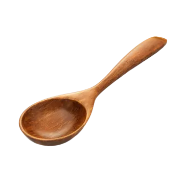 a wooden spoon on a white background