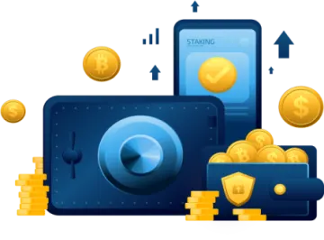 a smartphone with gold coins around it