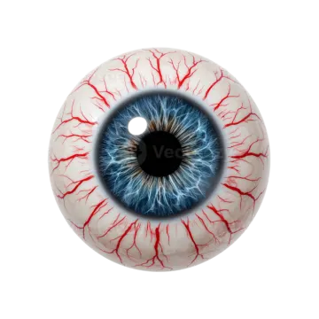a close up of an eye with blood on it