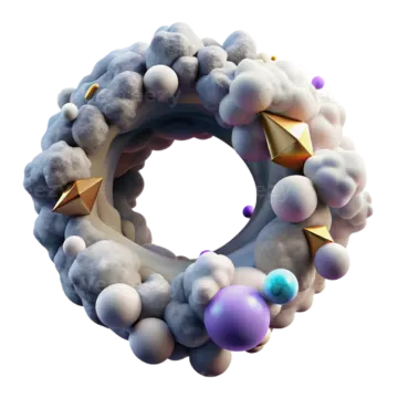 a wreath made out of clouds and stars
