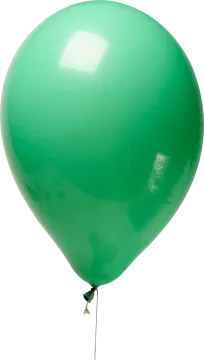 a green balloon on a white background
